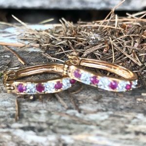 Sterling gold overlay hoop earrings